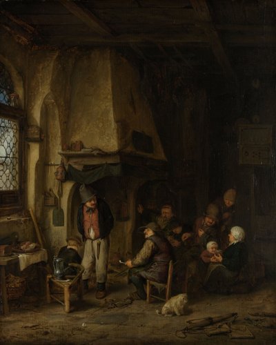 Los patinadores: campesinos en un interior, 1650 de Adriaen Jansz. van Ostade